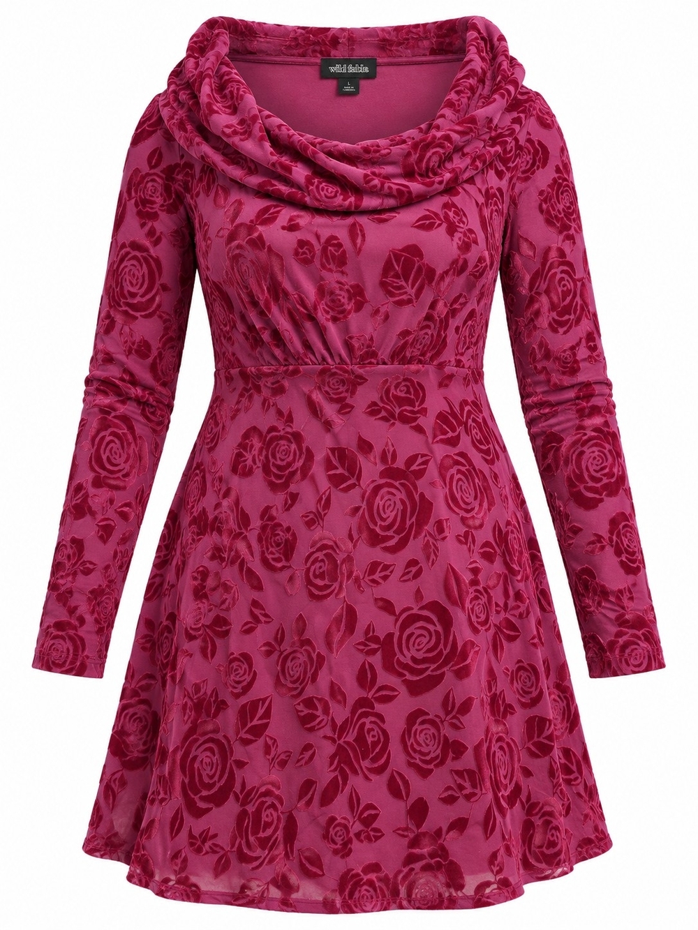 WILD FABLE | Pink Burgundy Rose Burnout Velvet Cowl Mini Dress Whimsigoth | L